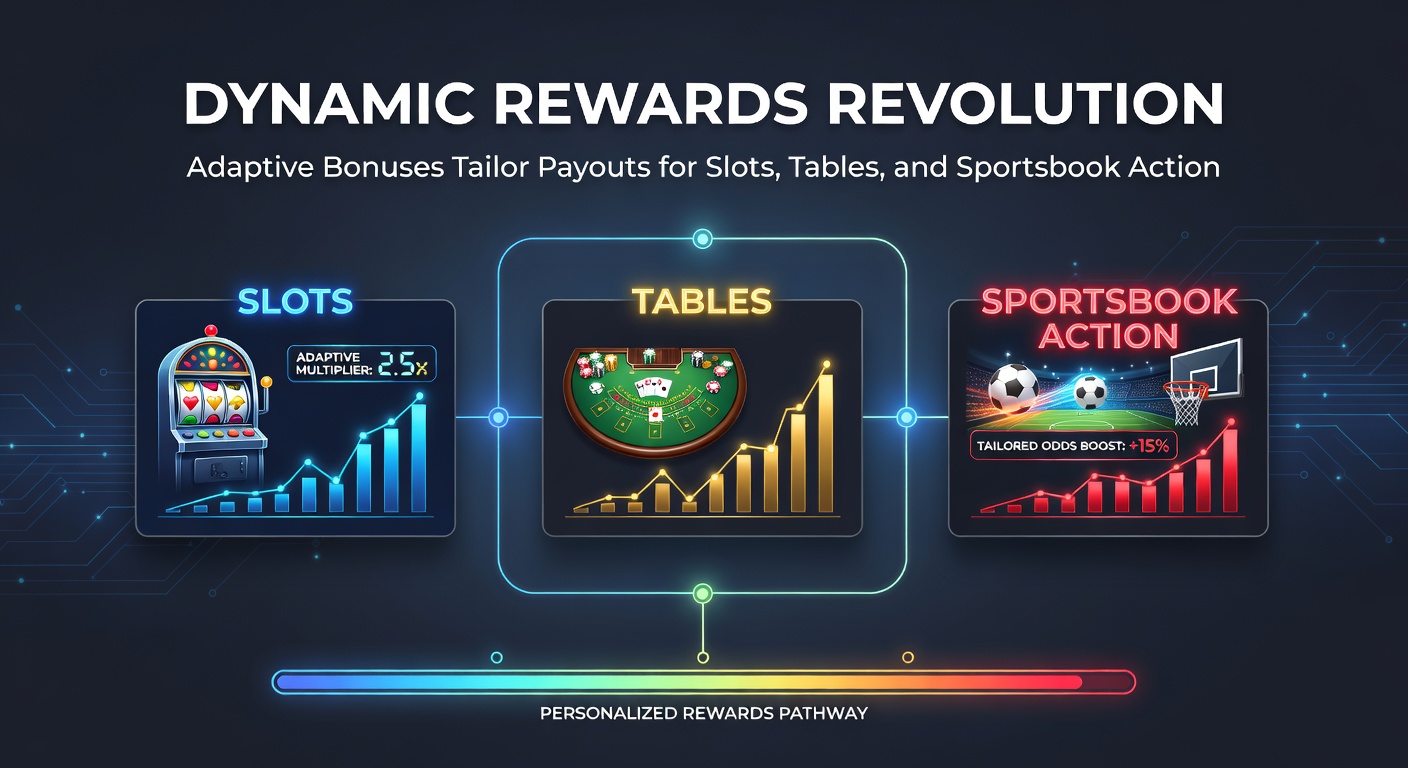 Graph illustrating rising player retention and revenue from adaptive bonus implementations in slots, table games, and sports betting platforms