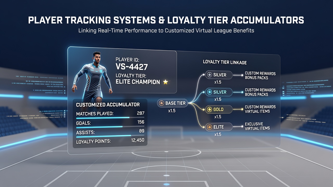 Customized accumulator interface displaying tier-based options for virtual soccer matches and wheel spin integrations