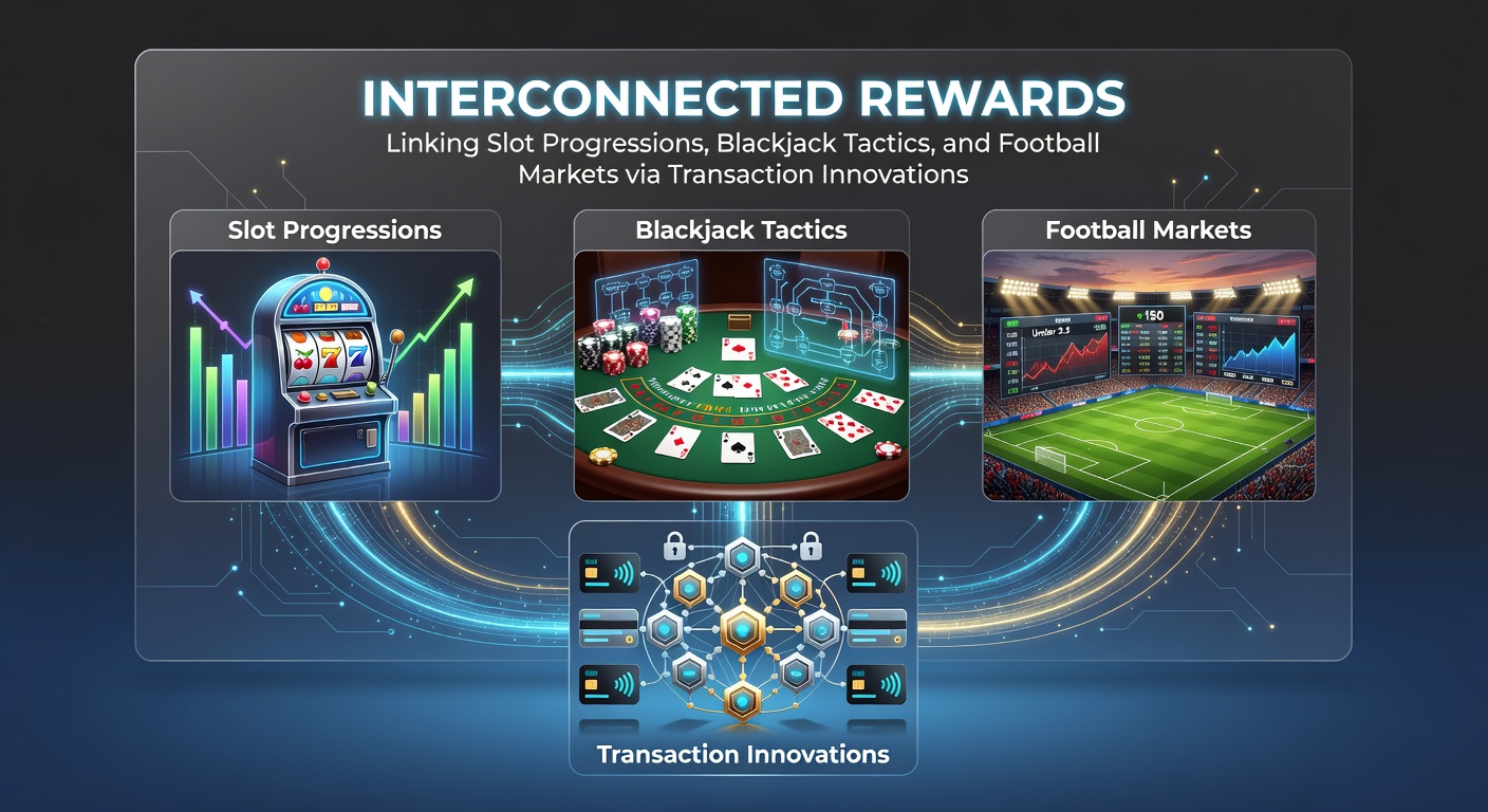 Illustration of interconnected gaming rewards across slots, blackjack, and football betting through modern payment systems