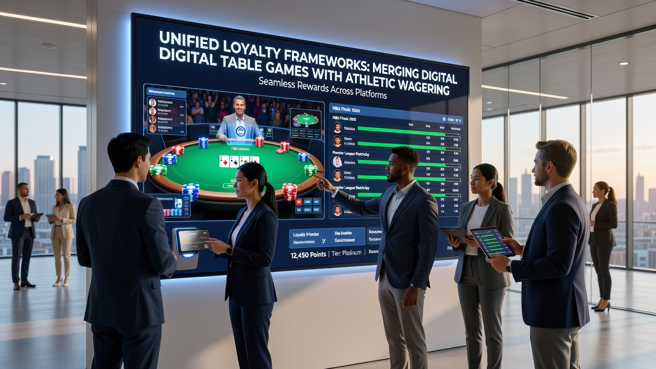Flowchart diagram illustrating points flow between digital table games and athletic wagering accounts