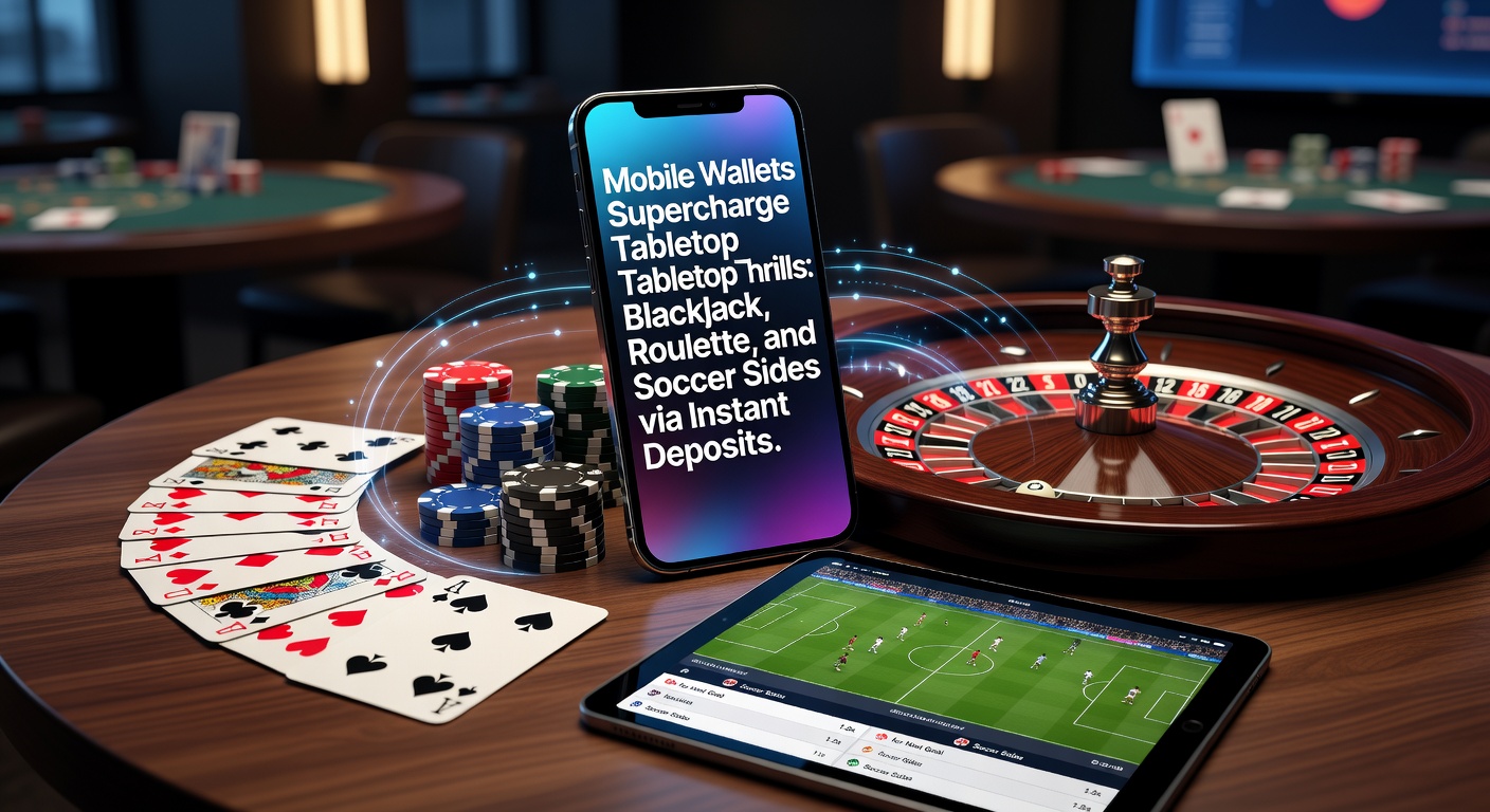 Smartphone displaying a mobile wallet app during an online blackjack game, with instant deposit confirmation highlighted