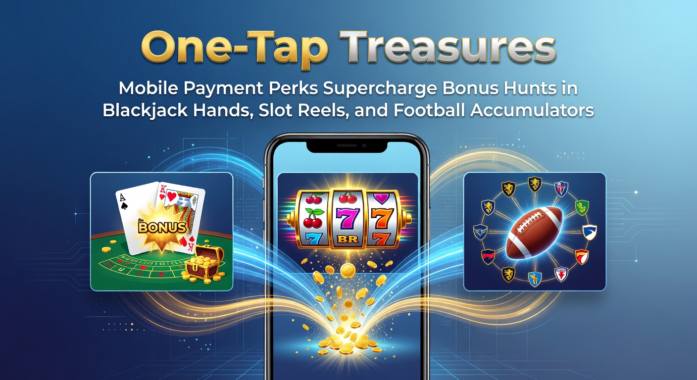 A smartphone screen displaying a quick-tap mobile payment confirmation amid vibrant slot reels and blackjack cards in the background, highlighting seamless deposit flows