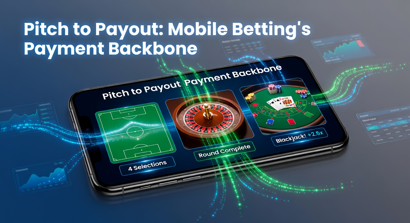 Smartphone screen displaying a mobile betting app with football accumulator odds, deposit options via wallet, and quick payout confirmation